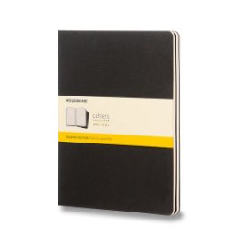 Moleskine: Sešity 3 ks čtverečkované černé XL