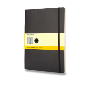 Moleskine Zápisník černý XL, čtverečkovaný, měkký