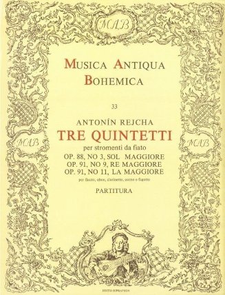 Tre quintetti per stromenti da fiato (op. 88, č. 3, op. 91, č. 9 a 11)