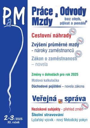 PaM č. 2-3 / 2025 - Cestovní náhrady 2025